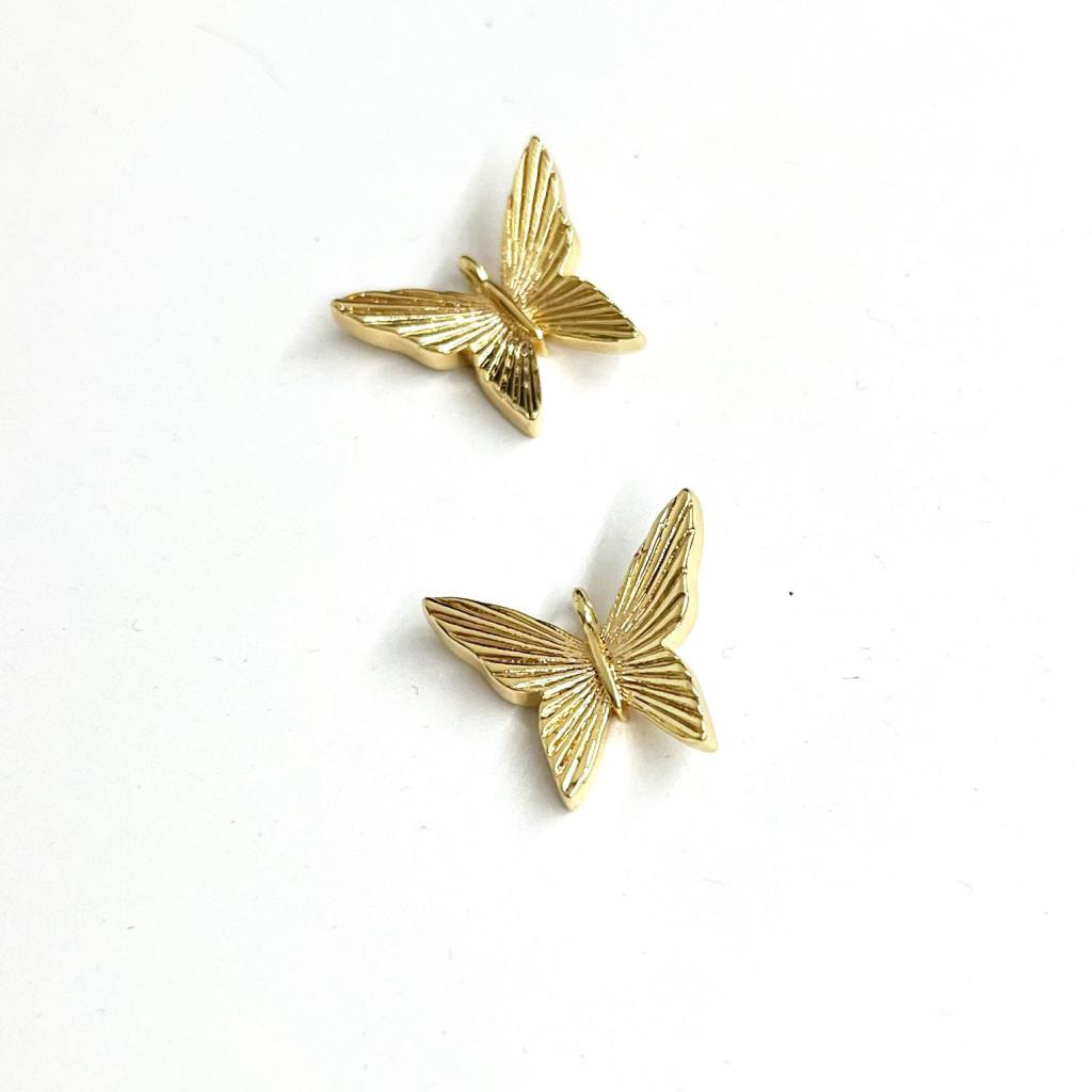 DIJE MARIPOSA 16X15 MM CHAPA DE ORO 18K (2 PZS)