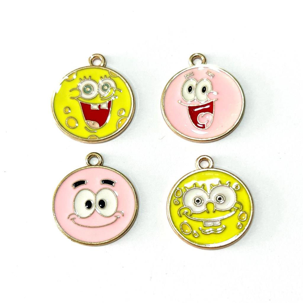 DIJE BOB ESPONJA ESMALTADO/DORADO 2CM APROX VENTA P/PZS SURTIDA