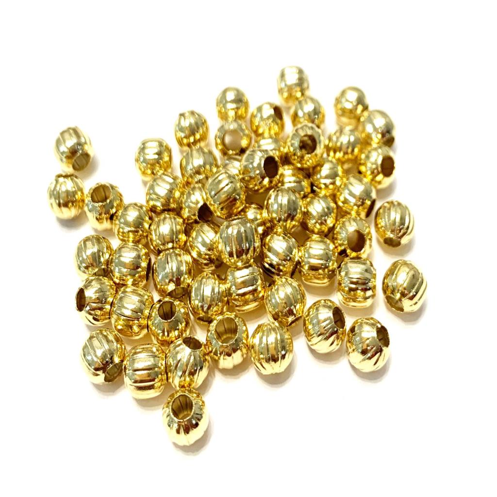 BOLA CALABAZA 6MM CHAPA DE ORO 18K.