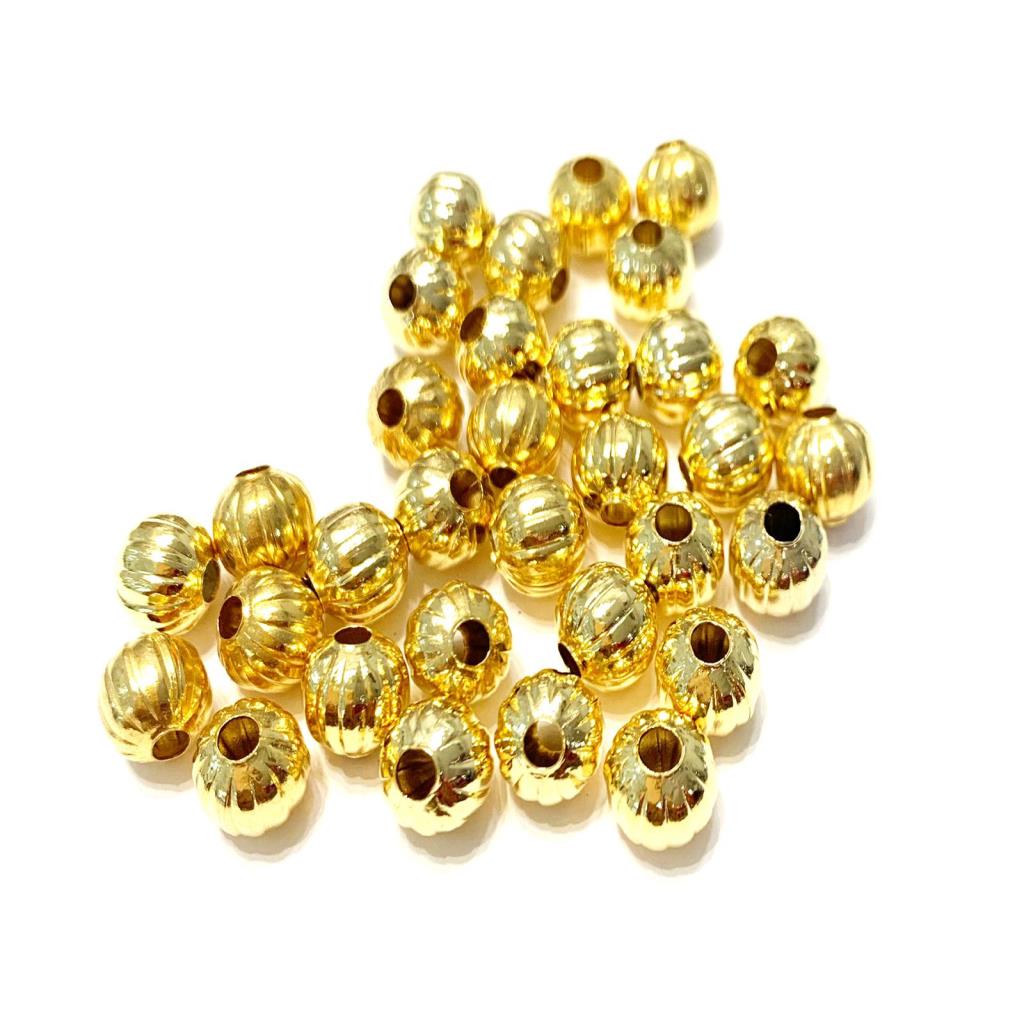 BOLA CALABAZA 8MM CHAPA DE ORO 18K.