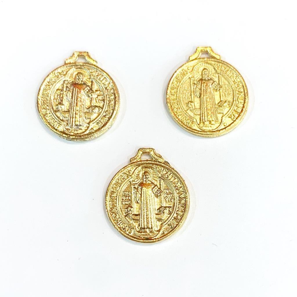 MEDALLA SAN BENITO 2CM APROX. CHAPA DE ORO 18K (PAQ 4PZ)