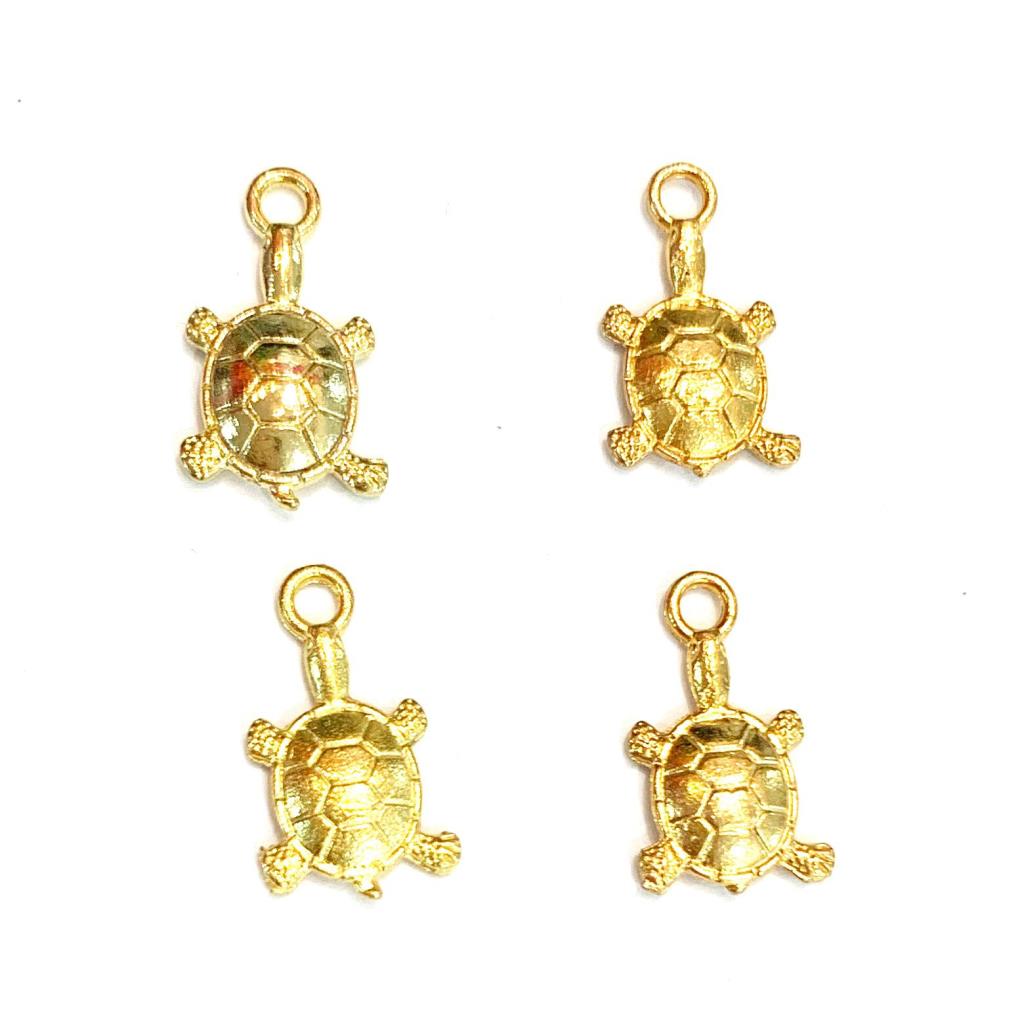 MEDALLA TORTUGA 1.5CM APROX. CHAPA DE ORO 18K (PAQ 10PZ)