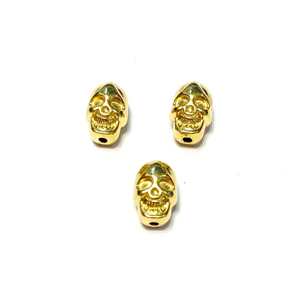 CONECTOR CALAVERA 1.7CM CHAPA DE ORO 18K 