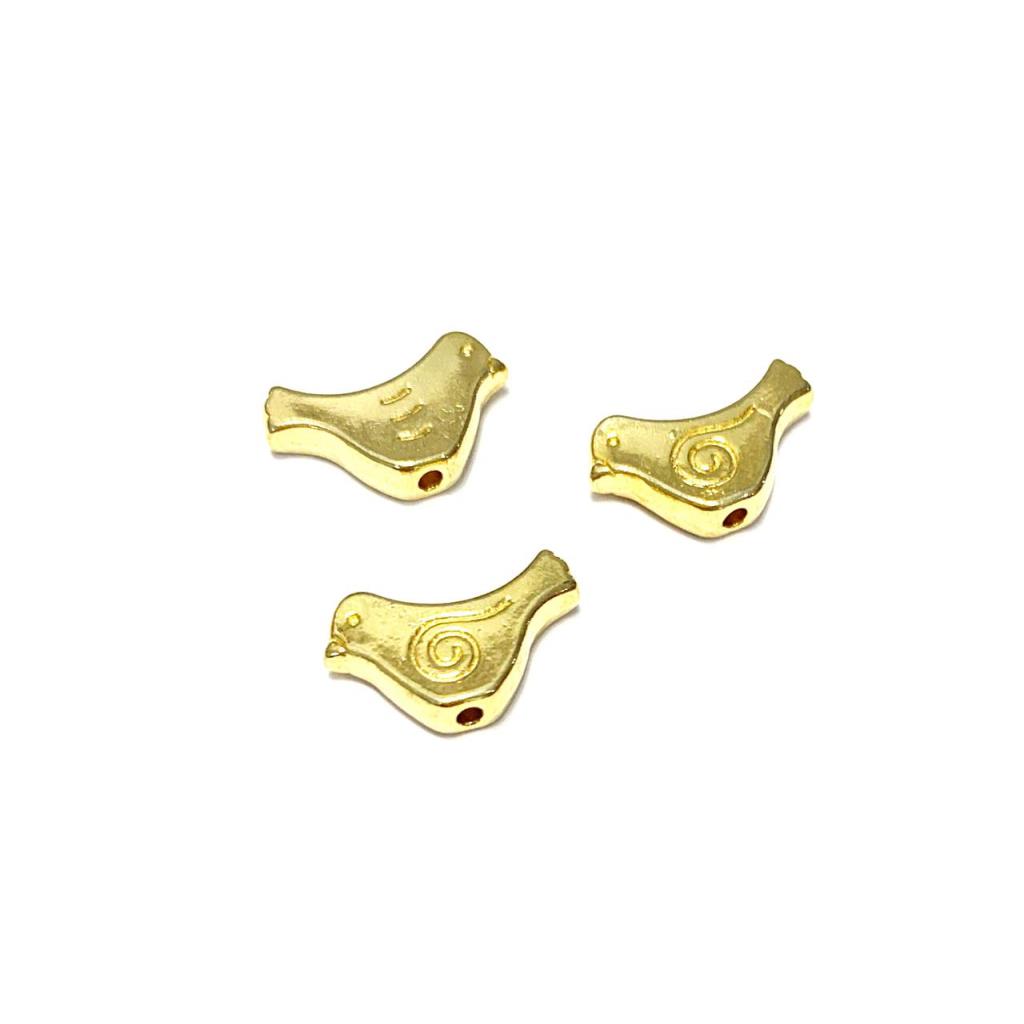 CONECTOR ANIMAL PALOMA 1.5 X 9MM CHAPA DE ORO 18K