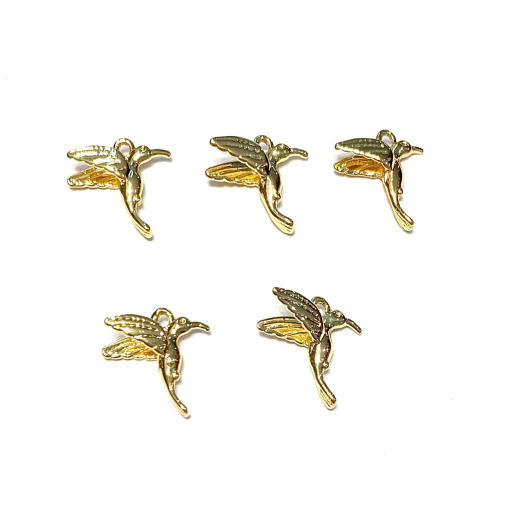 DIJE COLIBRI 1.5CM CHAPA DE ORO 18K (5 piezas)