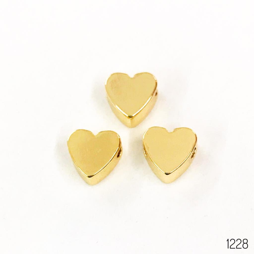 CONECTOR CORAZON 7MM  CHAPA DE ORO 18K