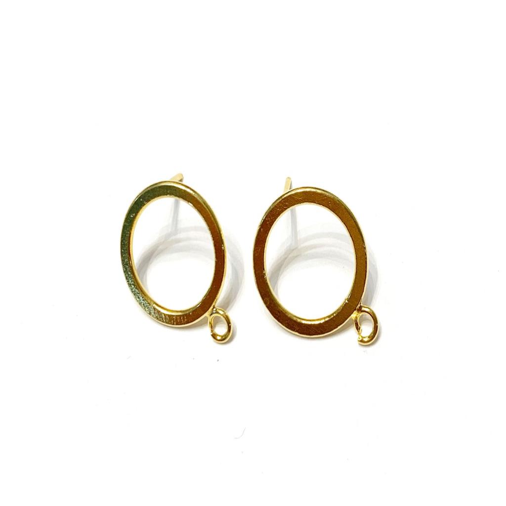 BROQUEL CIRCULAR CON ASA 1.7 CM CHAPA DE ORO 18K.