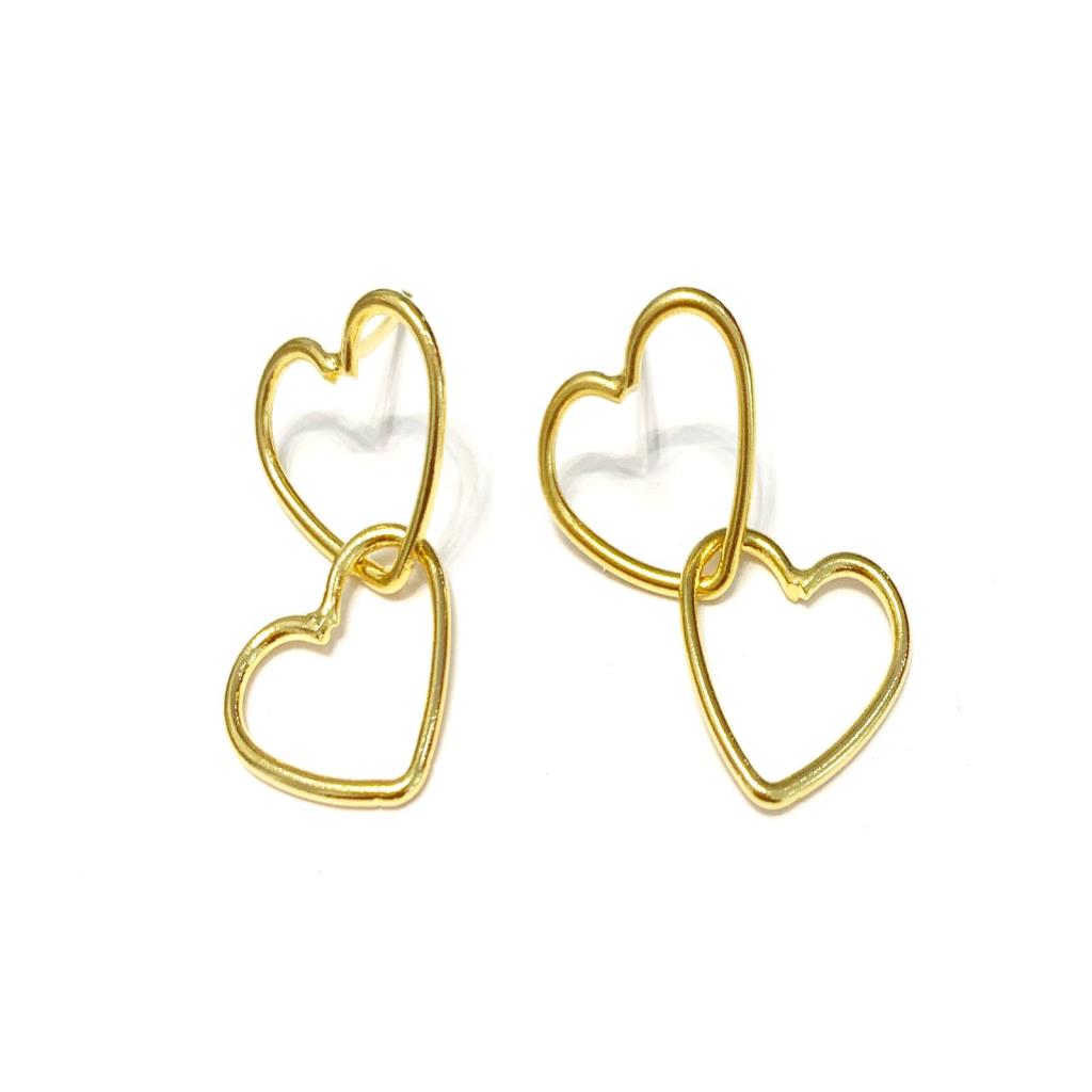 ARETE DOBLE CORAZON 1.5 CM 