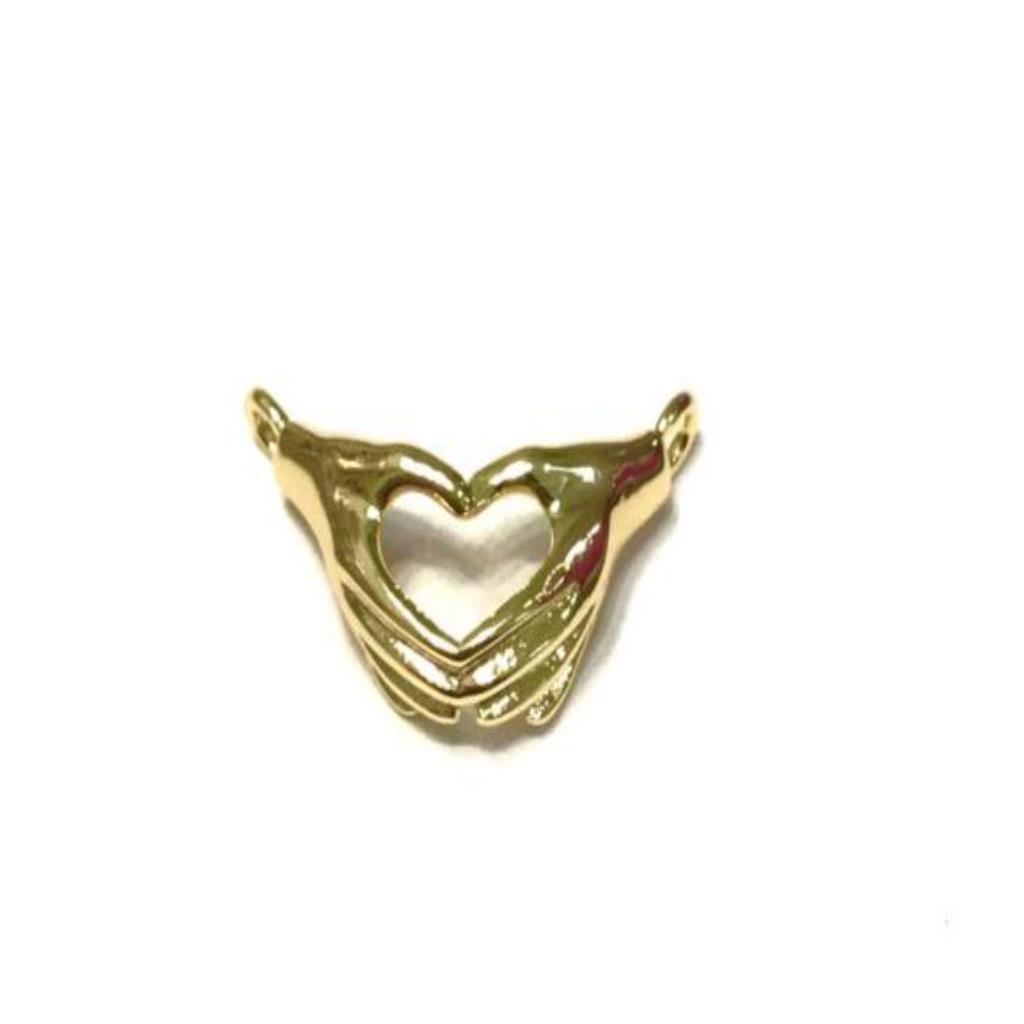 MANO CORAZON 1.2X2 CM CHAPA DE ORO 18 K