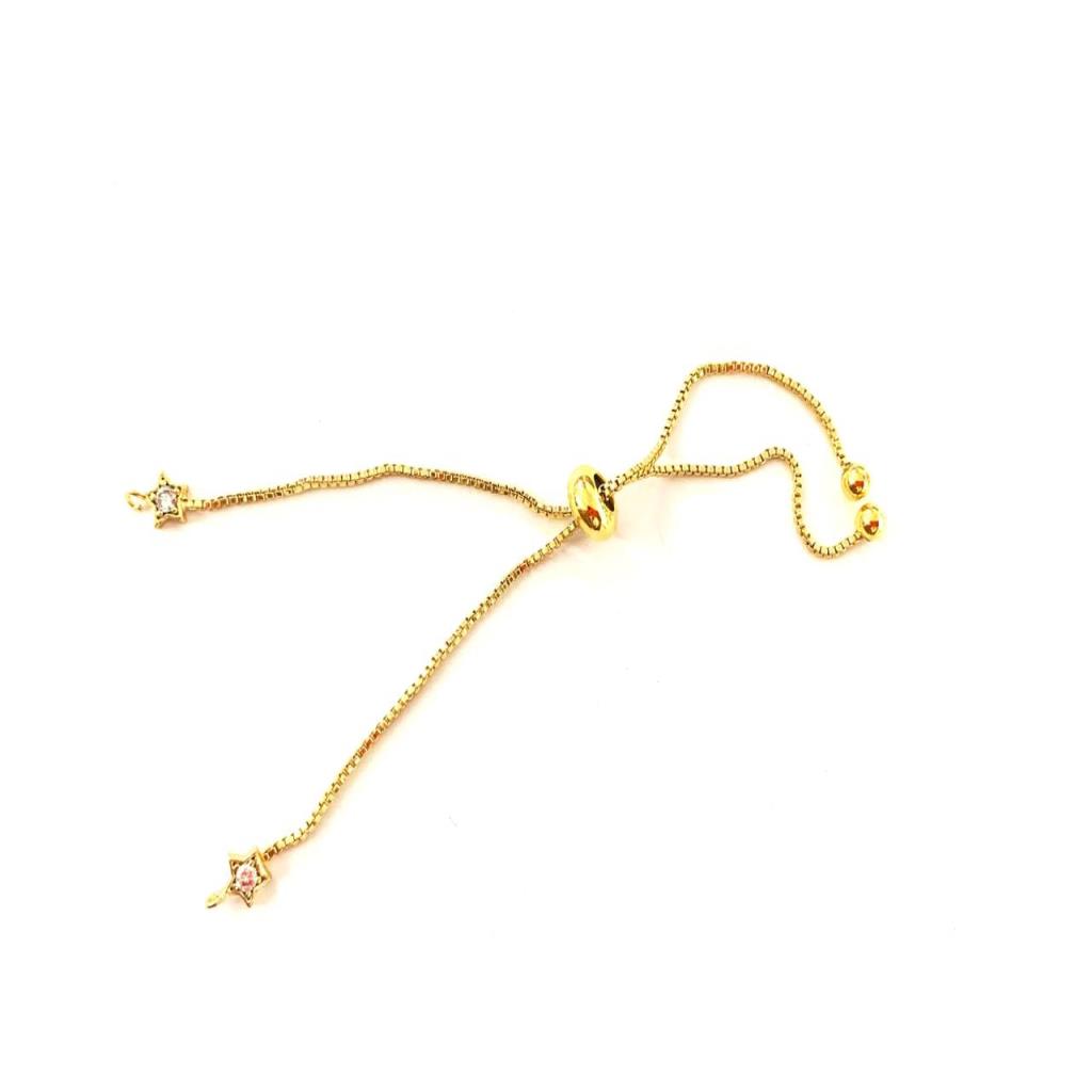 PULSERA AJUSTABLE DE ESTRELLA CHAPA 18K. 