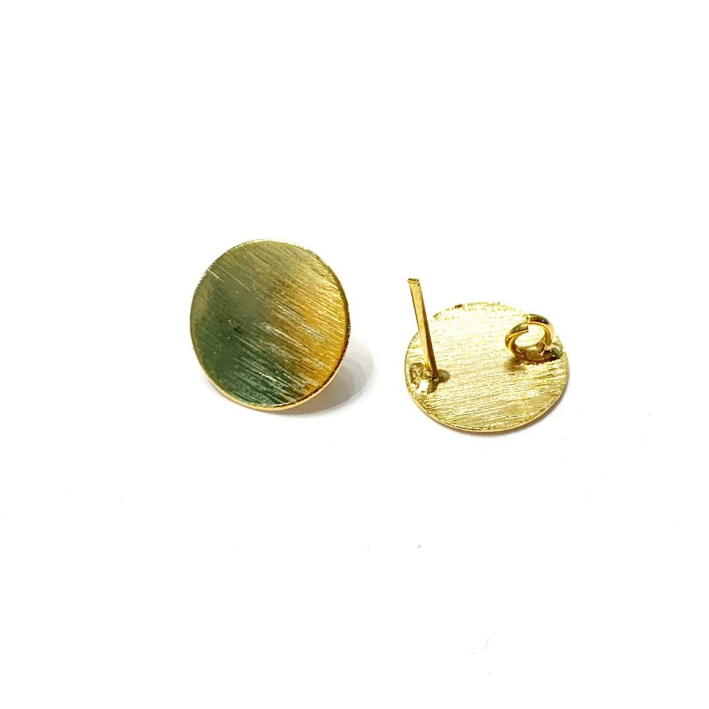 BROQUEL CON ARGOLLA CIRCULO 1.9 CM CHAPA DE ORO 18K.