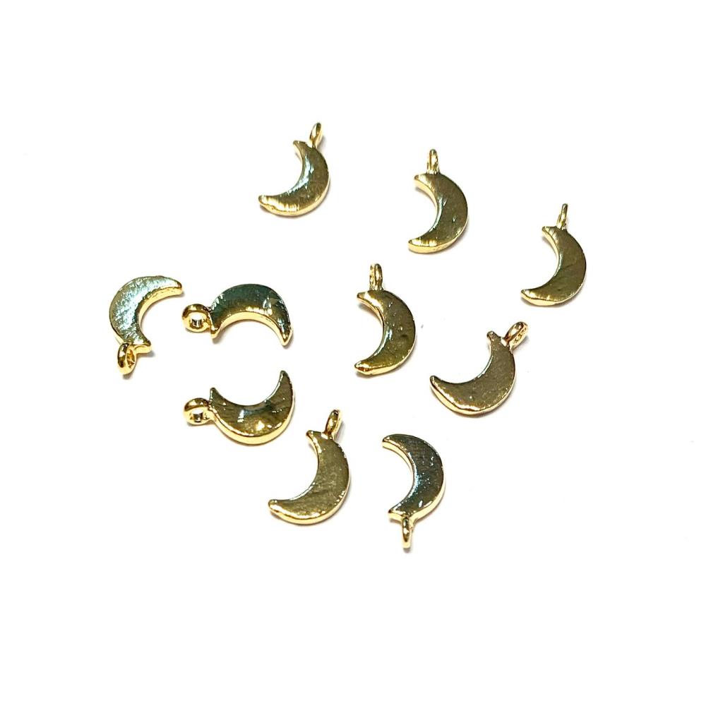 DIJE PARA CADENA LUNA 8X9 MM CHAPA DE ORO 18K (10 piezas)