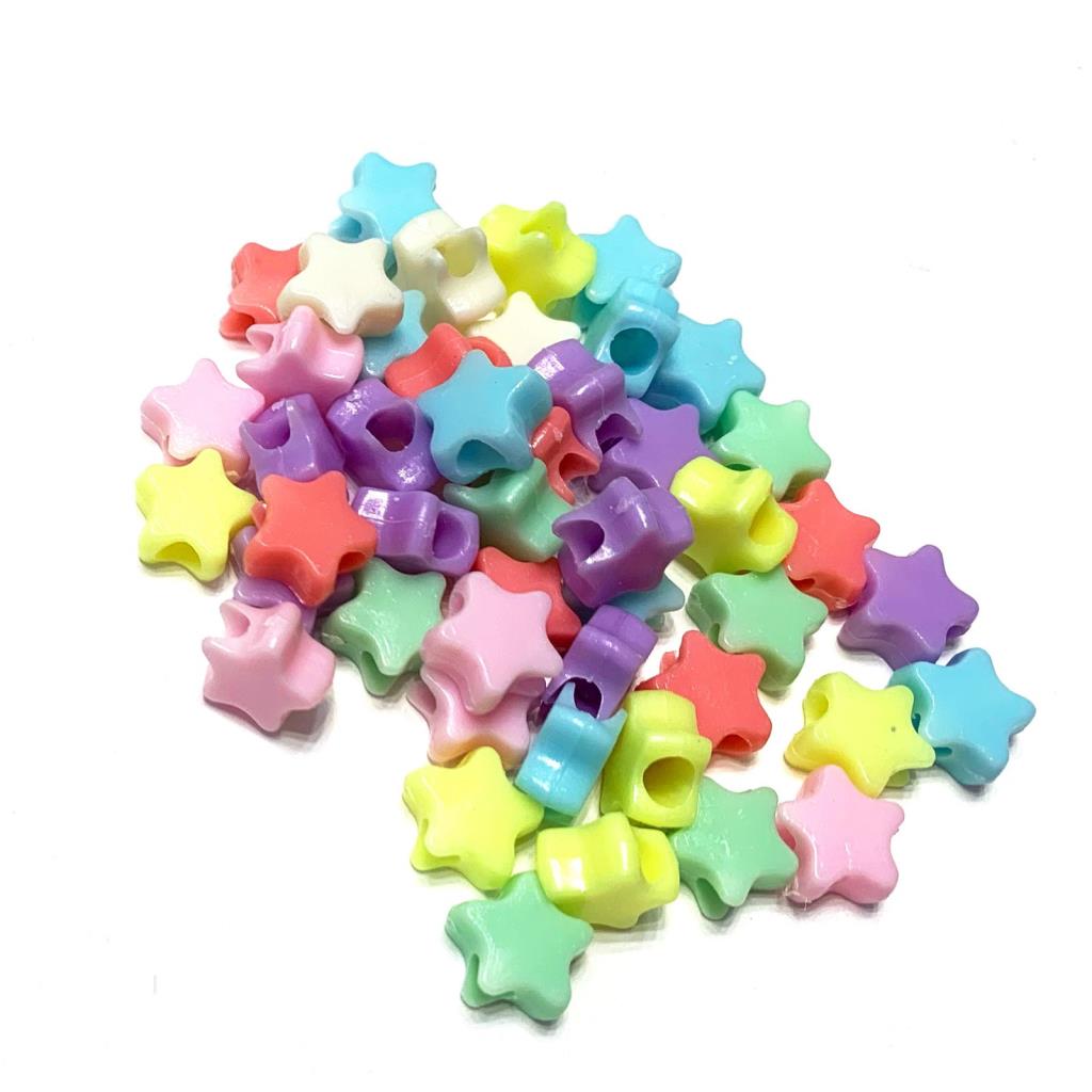 ENLAZADOR DE PLASTICO ESTRELLA 1 CM (25 GRAMOS)(112 piezas Aprox)