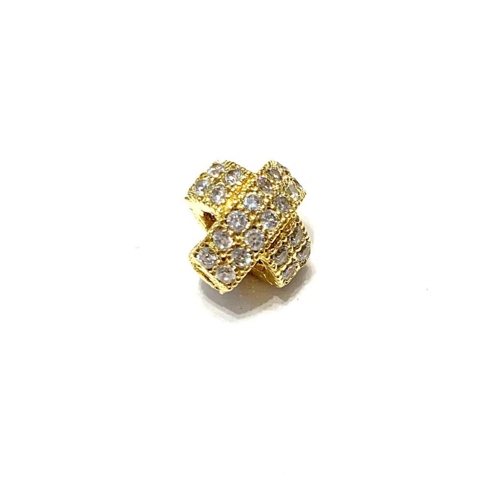 DIJE PASA CADENA CORBATA 1 CM CHAPA DE  ORO 18 K. 