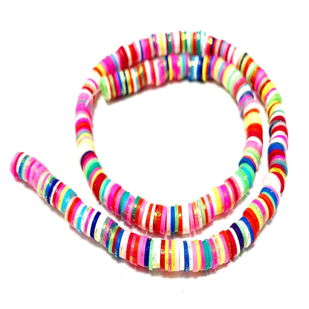 PUCA MULTICOLOR CON BRILLOS 6 MM (1 TIRA)