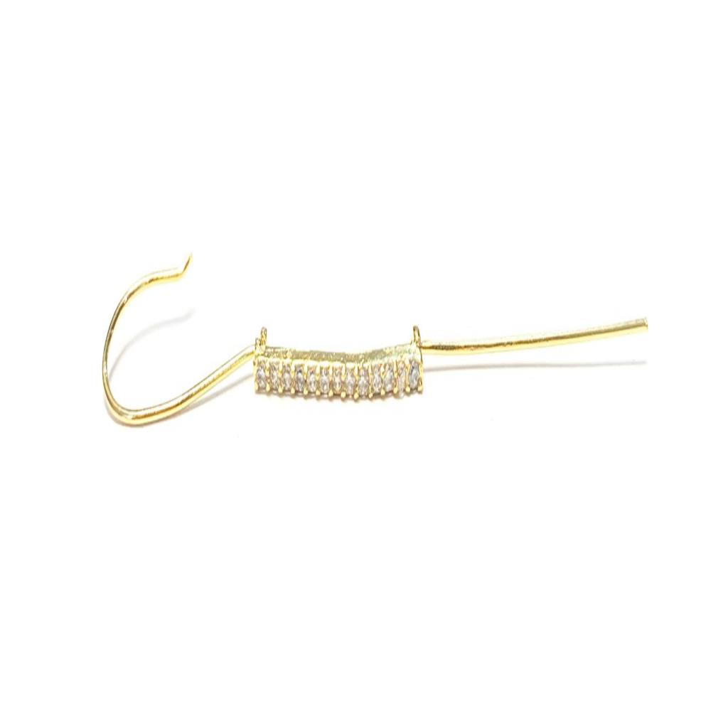 ARETE ZIRCONIA LARGO 7 CM CHAPA DE ORO 18 K. (1 PZA)