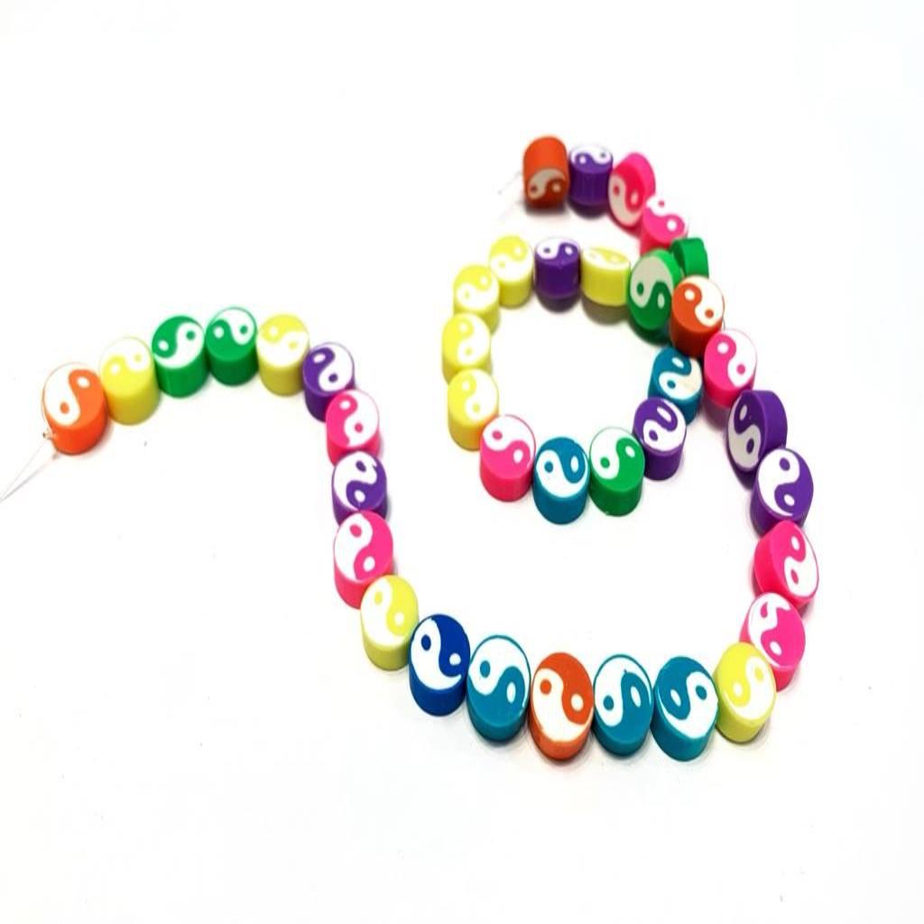 HILO YIN YANG 10 MM MULTICOLOR FIMO (40 PZAS POR TIRA) 