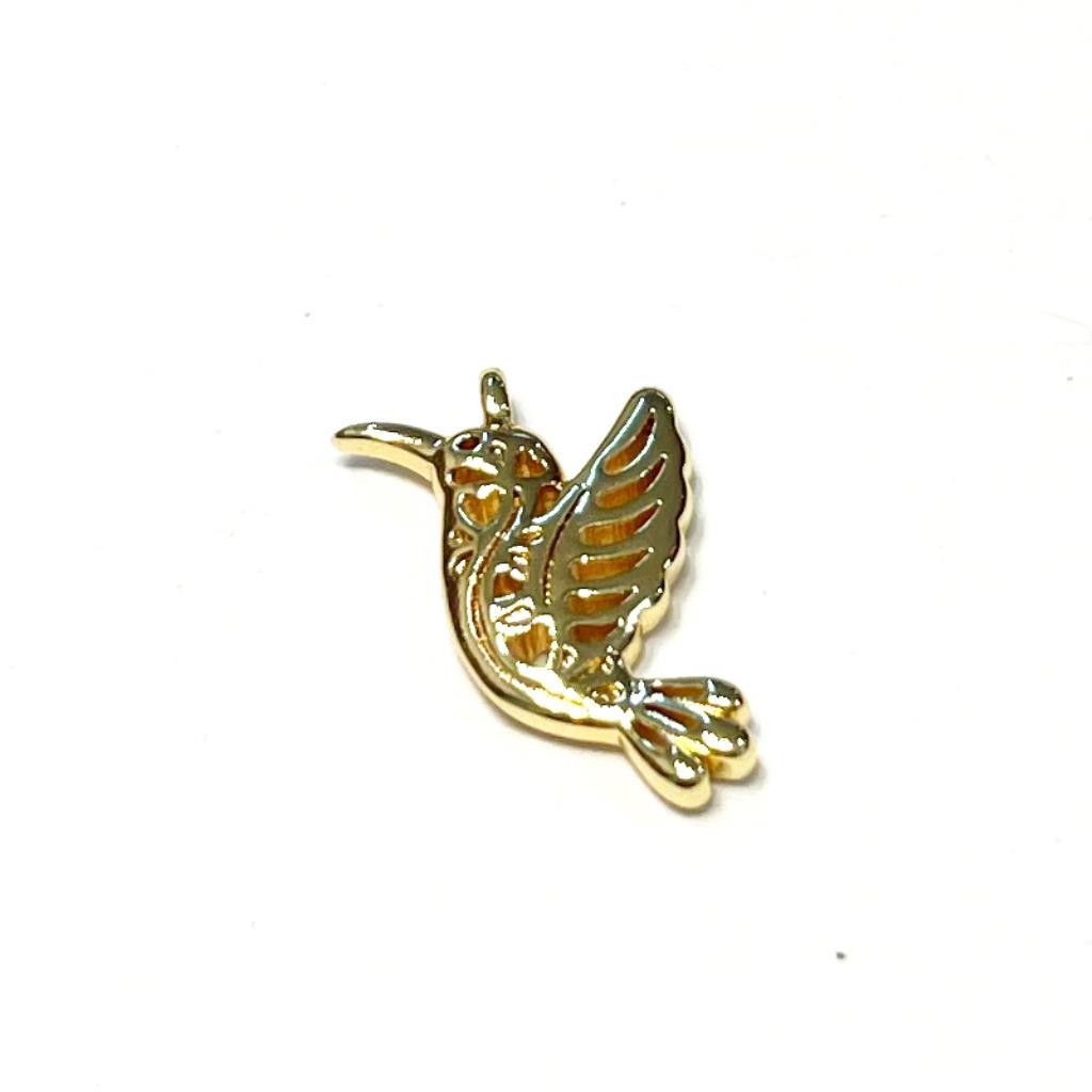 DIJE COLIBRI 2CM CHAPA DE ORO 18K (VENTA POR PIEZA)