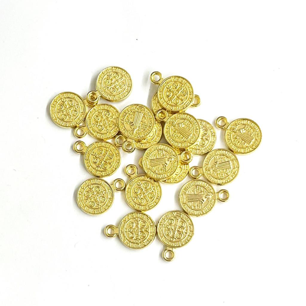 MEDALLA SAN BENITO .9MM CHAPA DE ORO 18K (10 GR = 20 PZ APROX)