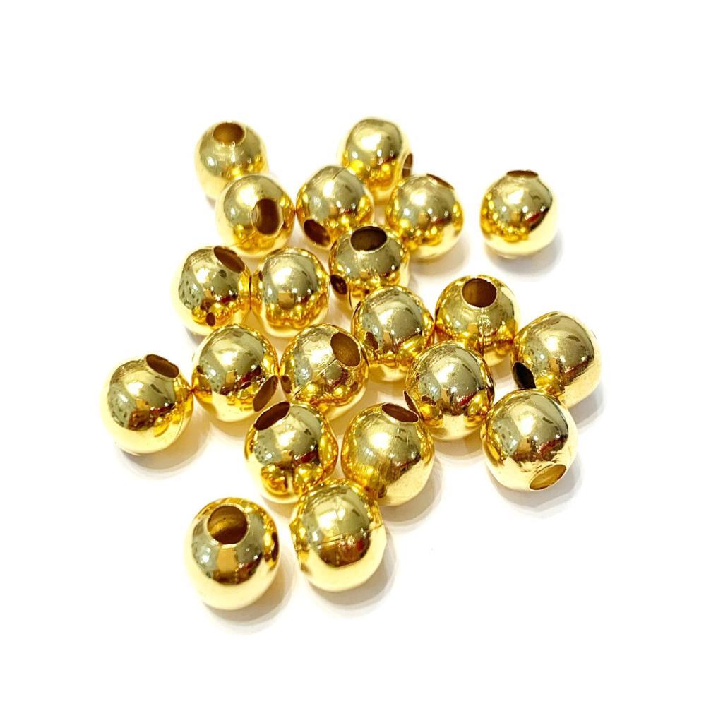 BOLA LISA 10MM CHAPA DE ORO 18K.